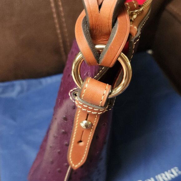 Dooney & Bourke - Ostrich Twist Strap Hobo - PLUM - Rare Color - NEW - Picture 11 of 11